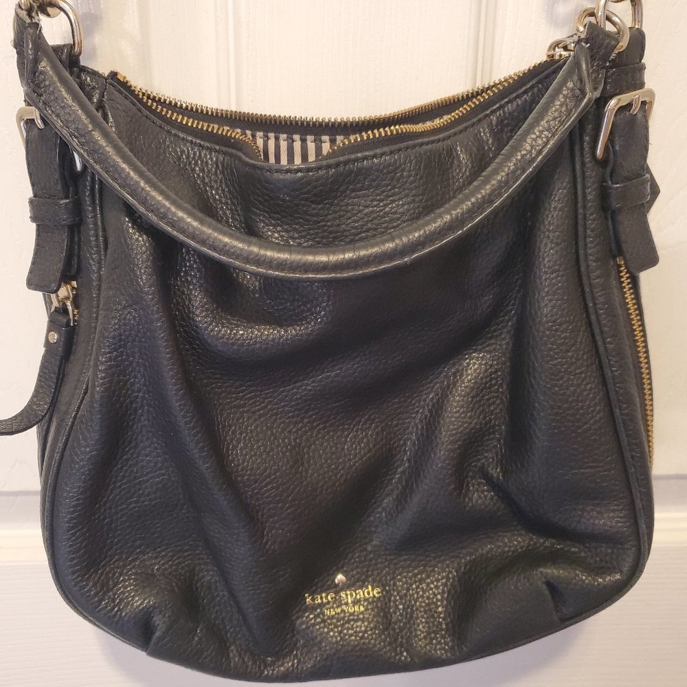 Kate Spade Crossbody - Black w/ Striped interior